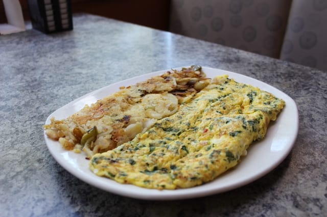 Almost Famous Greek Omelette.