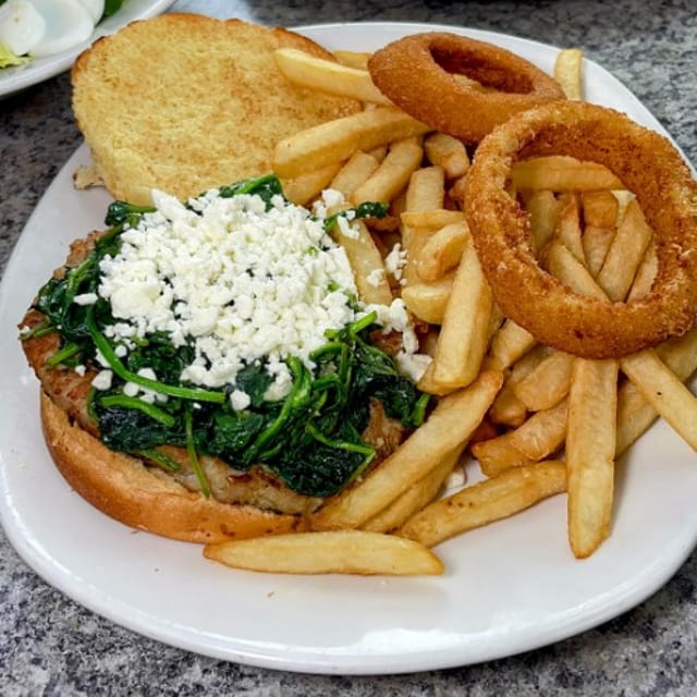 Greek Turkey Burger.